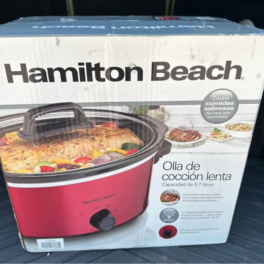 Hamilton Beach Red Slow Cooker 5.7L